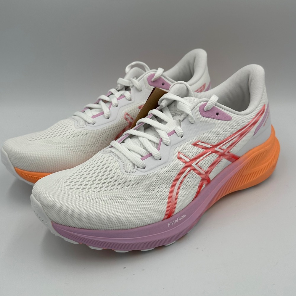 ASICS GT-1000 13 FlyteFoam PureGEL White Coral Reef Women 9.5 Running NIB‎ Shoes